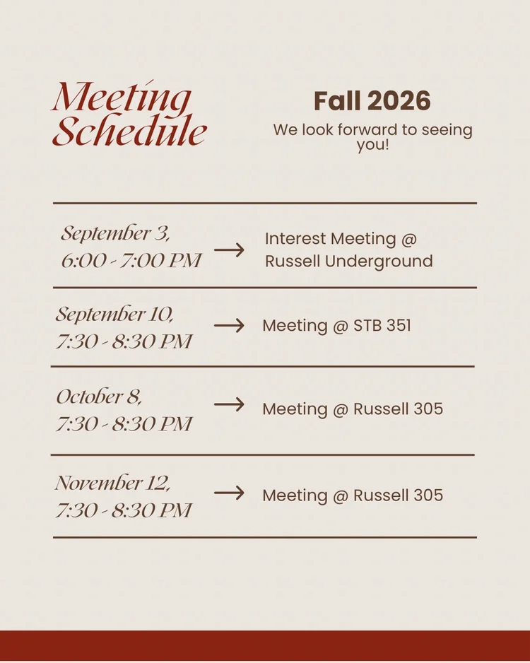 Fall 2026 Gamecock EMS meeting schedule