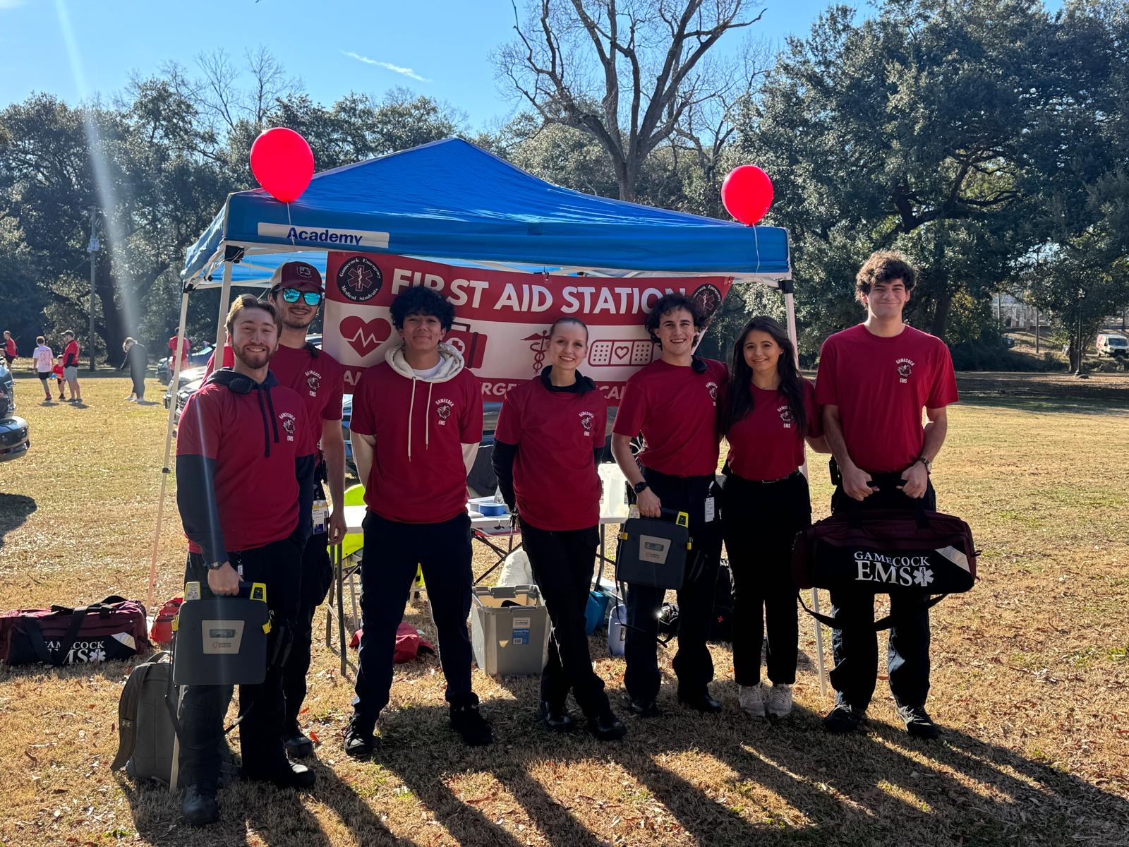 Gamecock EMS standby crew at a first aid station